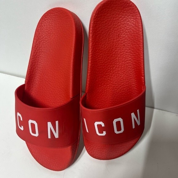 Dsquared2 Logo-Embossed Sliders in Red and White 38 - Picture 14 of 14